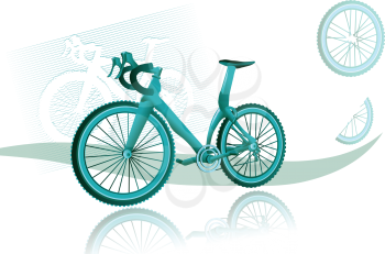 woman bike.bicycle background . bike on a dark backgroundwith abstract whells