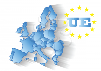 abstract map of European Union isolated on white
