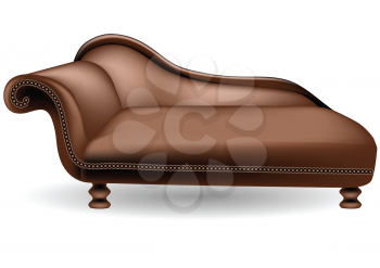 brown couch on white background. 10 EPS