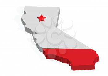 California. abstract map on white background