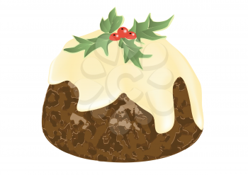 christmas pudding isolayed on a white background