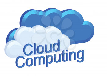 cloud computing concept isolated on white background
