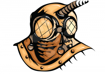 deep sea diver isolated on a white background