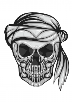 skull with bandana isolated on a white background