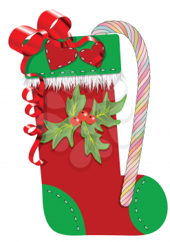 christmas stocking isolated on a white background