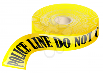 police tape isolated on a white background