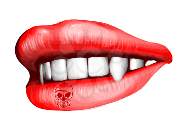 vampir lips isolated on a white background