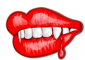vampir mouth isolated on a white background