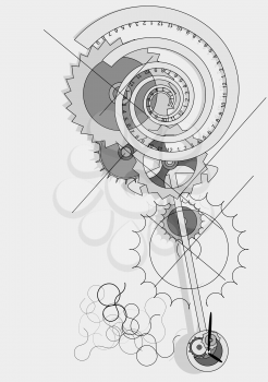 Pendulum concept, abstract clock in moviment