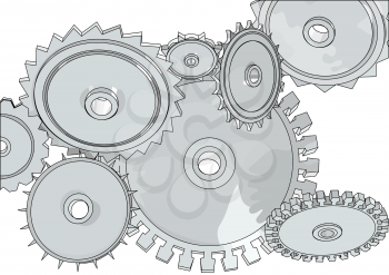 abstract metall gears isolated on a white background