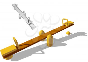 seesaw set isolated on a white background