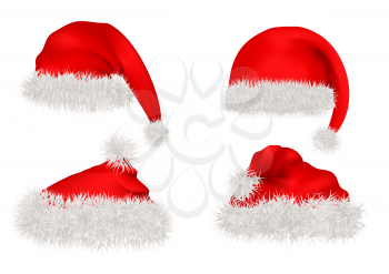 Christmas abstract hat Set of Christmas hat isolated on white