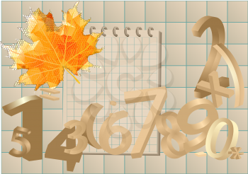 abstract background with leaf and numbers