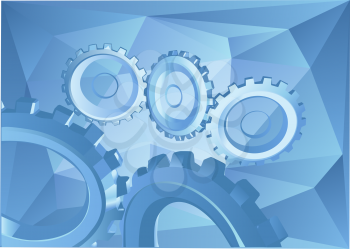 abstract blue background with gears