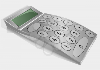 calculator on grey. nonexistent calculator isolated on a gray background