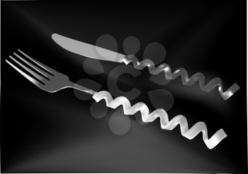 original and creative cutlery on dark table