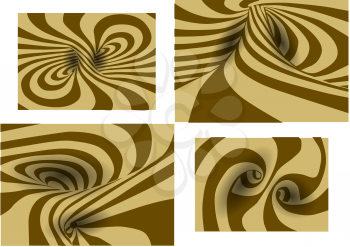 set of four spiral background