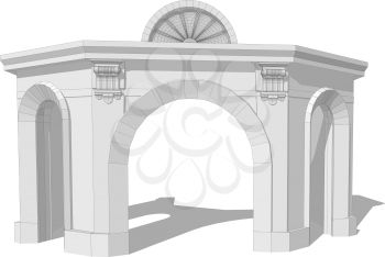 Architectural arch, isolated on a white background