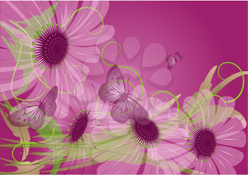 violet background with unusual purple flowers