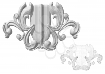 Carved decor  isolated on a white background