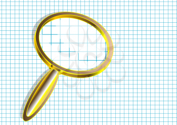 magnifier on checkered paper