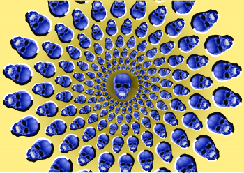optical illusion. abstract background with skulls. 10 EPS