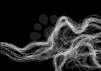 smoke or vapor isolated on black background
