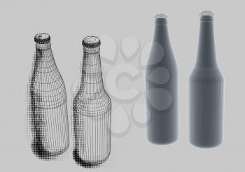 beer bottles on a gray background
