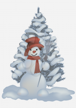 snowman iolated on a white background. 10 EPS