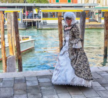 Venice Carnival costume women, Venice, Italy