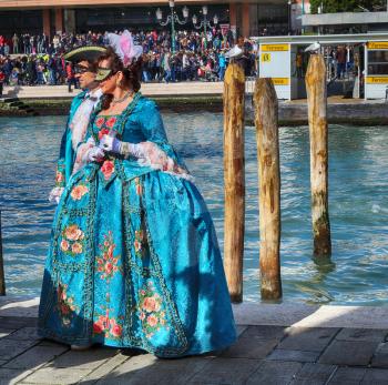 People In Costumes At Venice Carnival, Venice, Italy