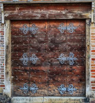 antique doors with forged locks, Venice; Italy