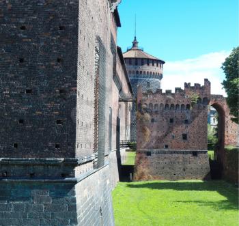 castello Sforzesco. Milan, Italy. The wall of Castello Sforzesco (Sforza Castle) in Milan, Italy