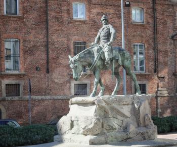 5 otober 2019 Milan italy  Statue of Giuseppe Missori on horse