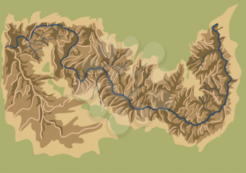 grand canyon national park abstract  vector map