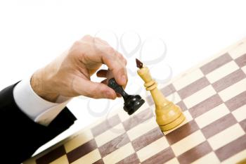 A chess player making his next chess move
