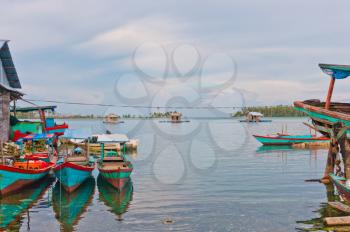 Floating fishing village, Banyak Archipelago, Indonesia, Southeast Asia