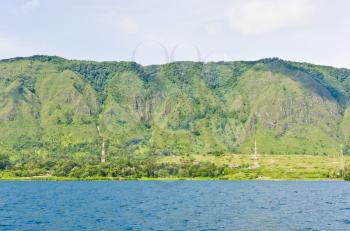 Lake Toba and surrounding mountains in Sumatra, Indonesia, Southeast Asia