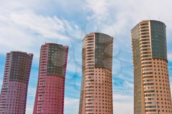 Four skyscrapers in Moscow, Russia, East Europe