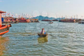 Boats in Halong Bay, Vietnam, Southeast Asia