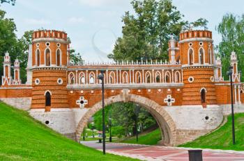 Tsaritsino palace, ancient bridge, Moscow, Russia, East Europe
