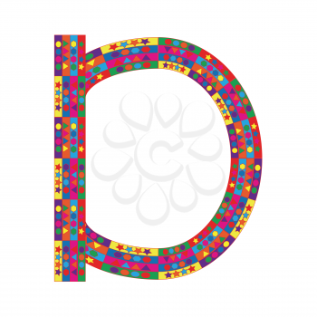 Letter D on white background from colorful graphic letter collection, Vector Illustration