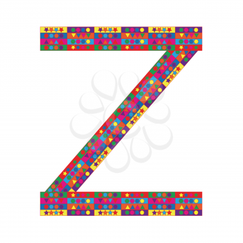 Letter Z on white background from colorful graphic letter collection, Vector Illustration