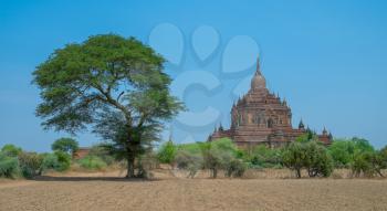 Royalty Free Photo of a Big Buddhist Temple in Bagan, Myanmar, Southeast Asia