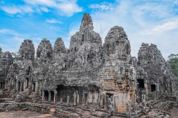 Bayon Temple with stone heads at Angkor Wat, Cambodia