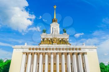 Central pavilion on All-Russian Exhibition Center (VDNKh), Moscow, Russia
