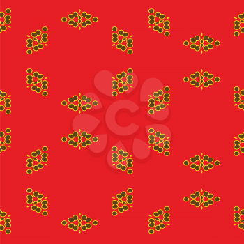 Abstract seamless pattern with circles on red background