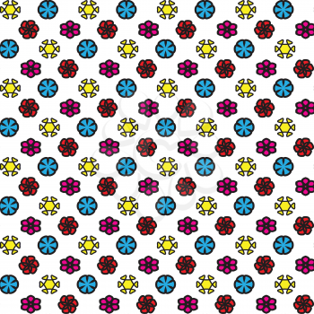 Seamless floral shape pattern on white background