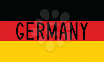 German flag in correct proportions and colors with word Germany