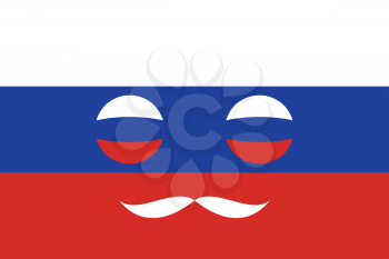 Icon in colors of the Russian flag with mustaches